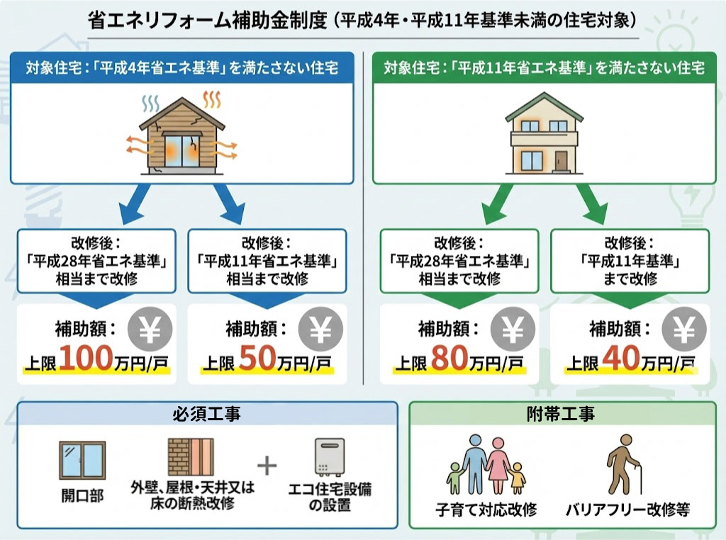 リフォーム補助金早見表